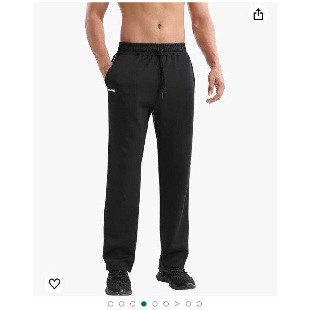 Brokig Sweatpants Men Size M Black Yoga Athletic Jogger Sleep Lounge Pockets